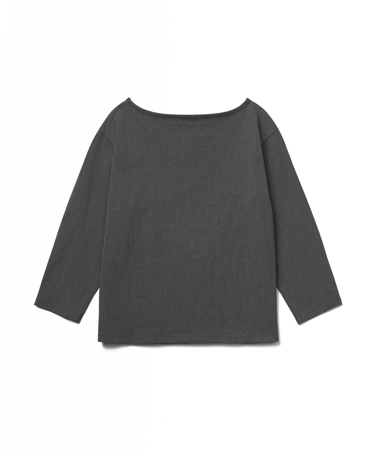 튜드먼트(TTUDEMENT) OFF-SHOULDER PIGMENT T-SHIRT_CHARCOAL