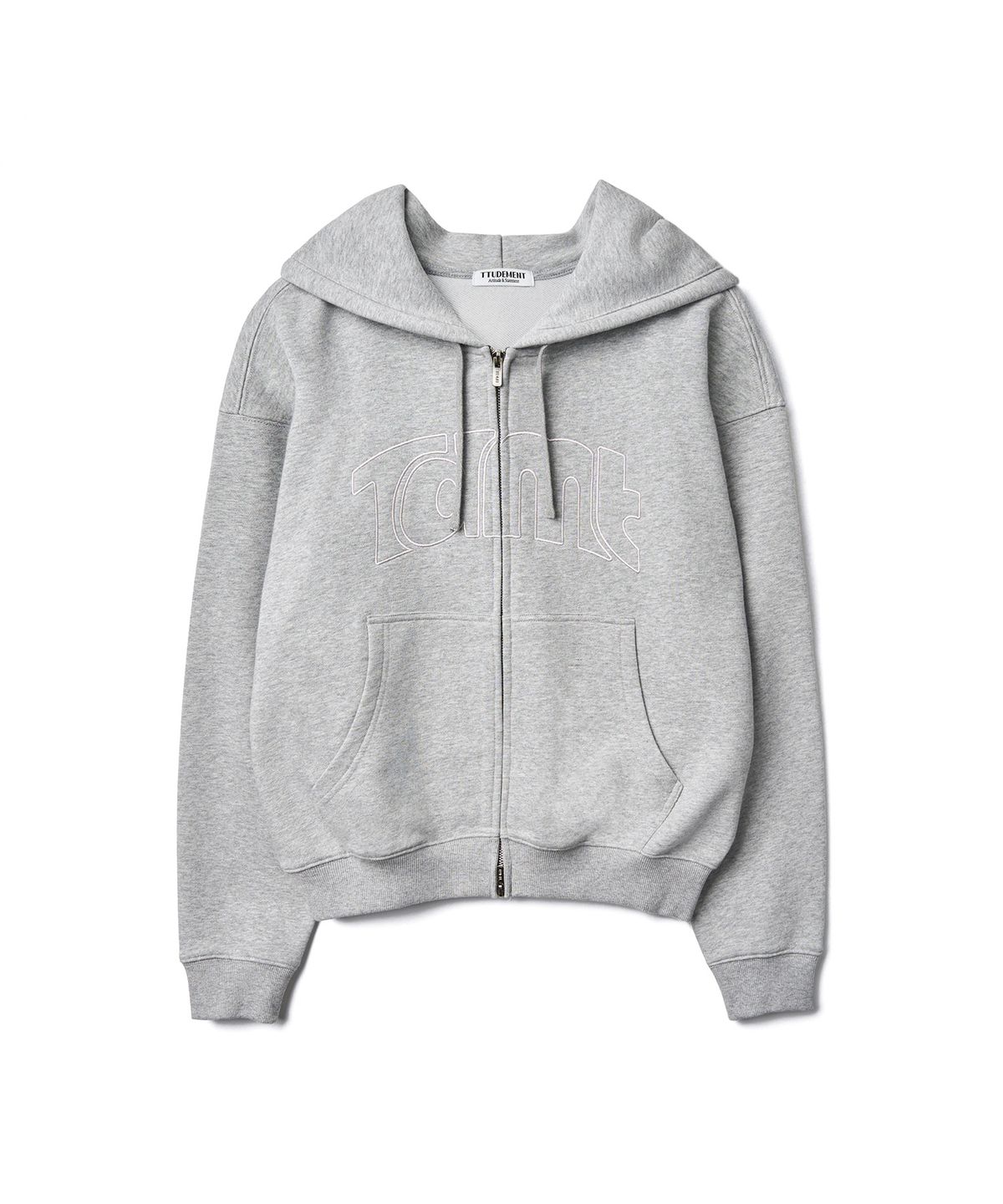 튜드먼트(TTUDEMENT) TT LOGO HOODED ZIP-UP_MELANGE GREY