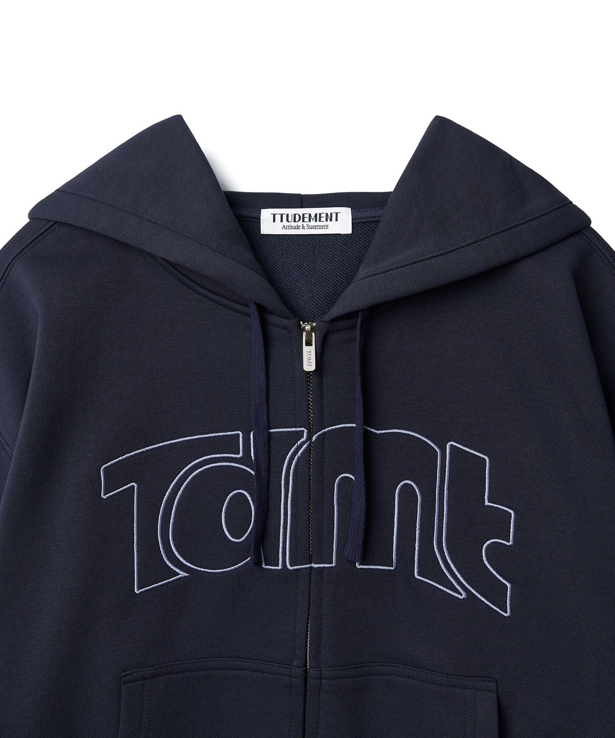 튜드먼트(TTUDEMENT) TT LOGO HOODED ZIP-UP_NAVY