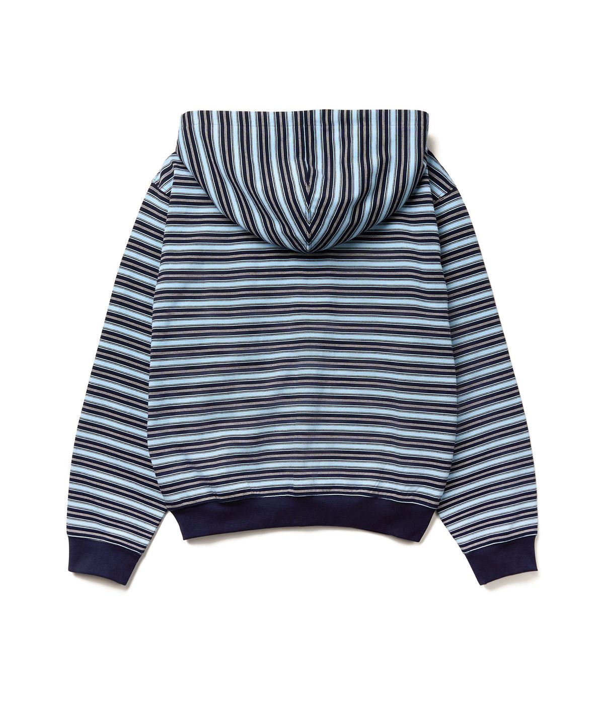 튜드먼트(TTUDEMENT) STRIPED CLOVER HOODED ZIP-UP BLUE STRIPE