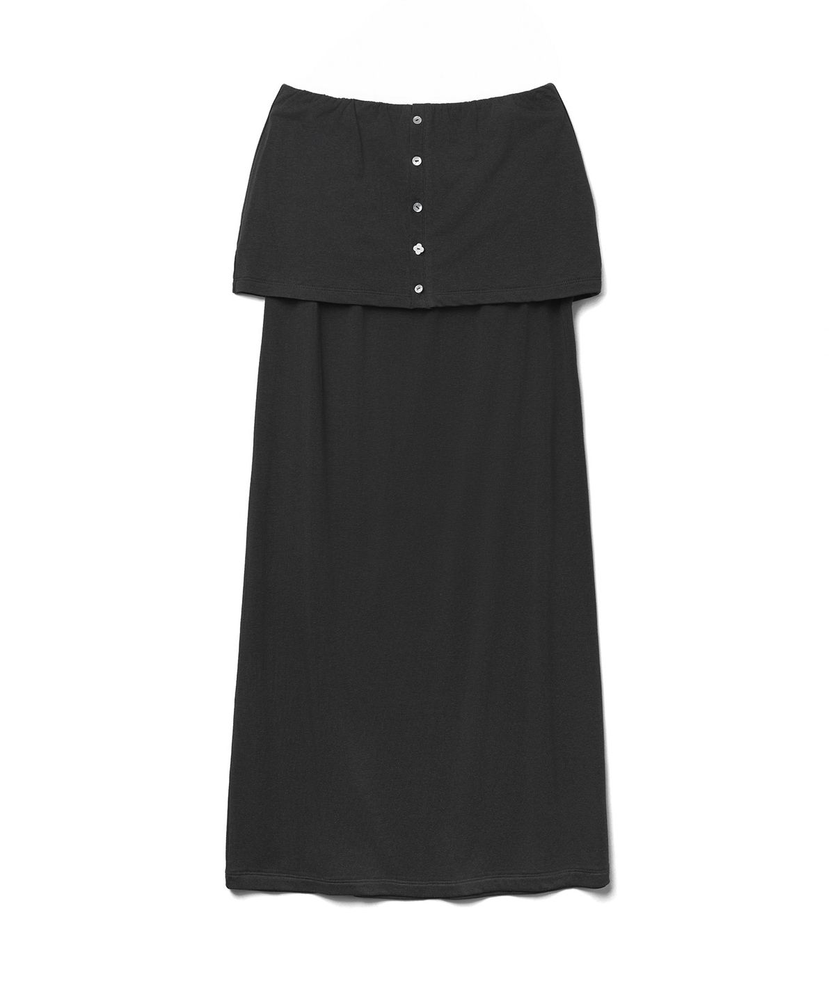 튜드먼트(TTUDEMENT) H-LINE JERSEY MAXI SKIRT_CHARCOAL