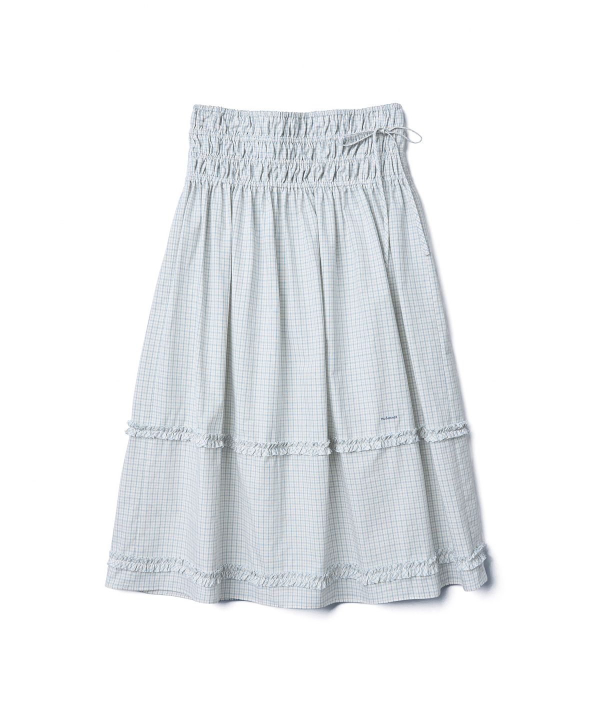 튜드먼트(TTUDEMENT) CHECK TIERED SKIRT_IVORY