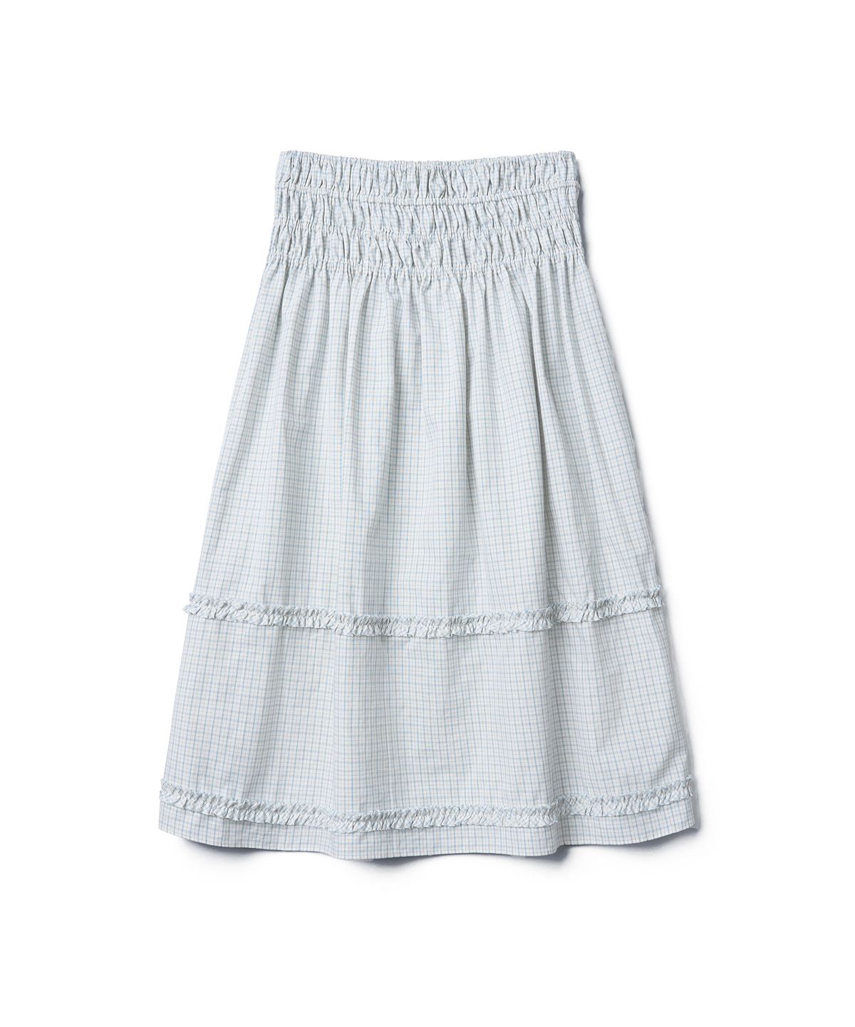 튜드먼트(TTUDEMENT) CHECK TIERED SKIRT_IVORY