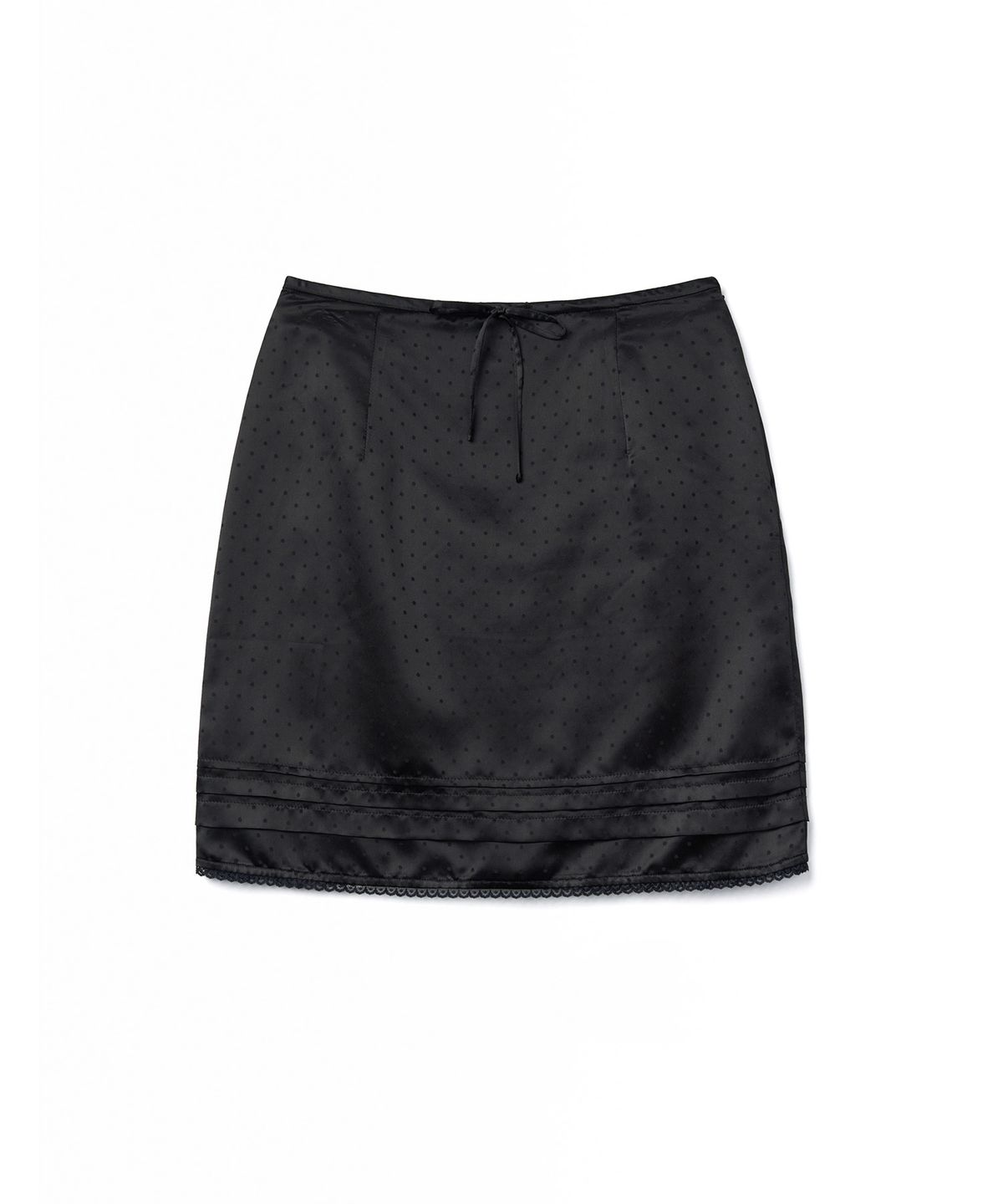 튜드먼트(TTUDEMENT) SATIN DOT MIDI SKIRT_BLACK