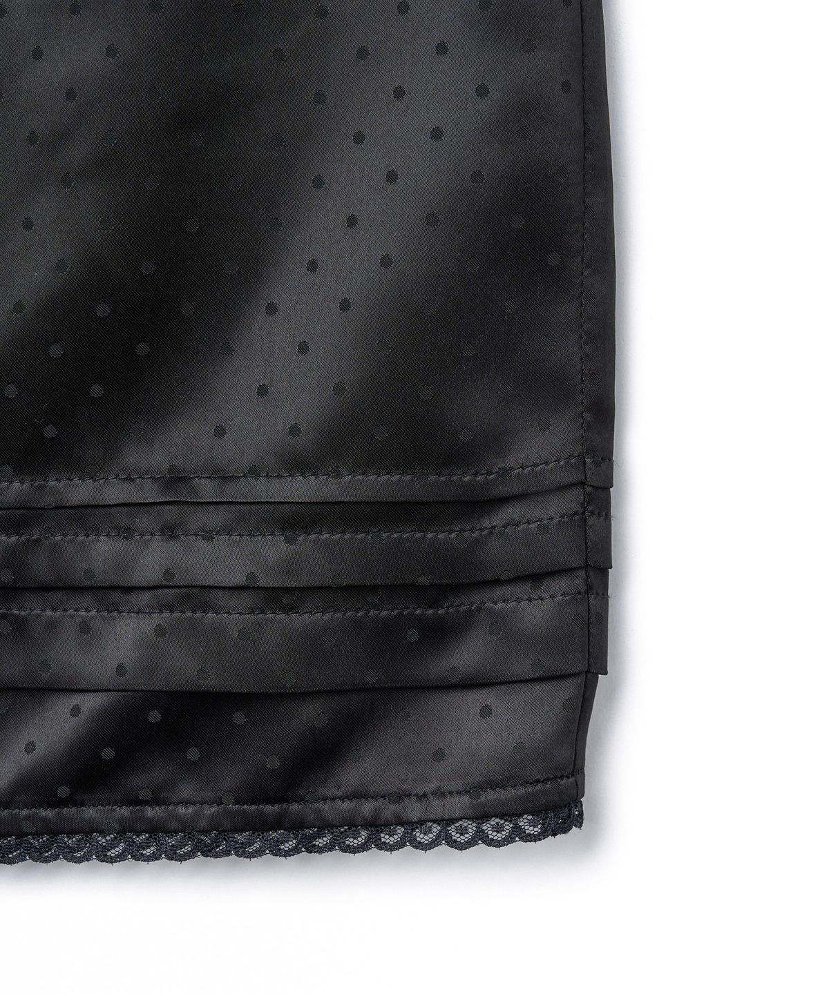 튜드먼트(TTUDEMENT) SATIN DOT MIDI SKIRT_BLACK