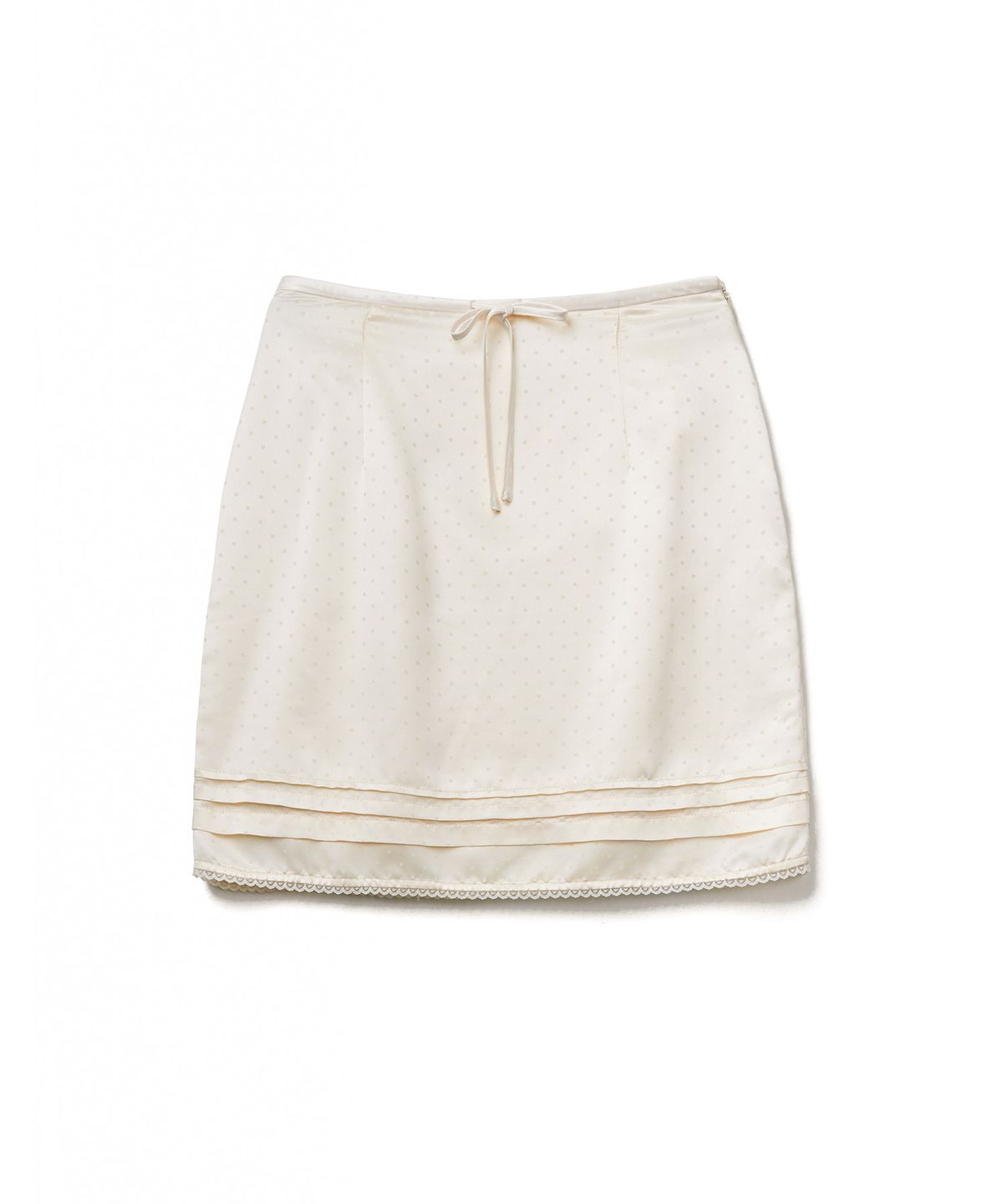 튜드먼트(TTUDEMENT) SATIN DOT MIDI SKIRT_IVORY
