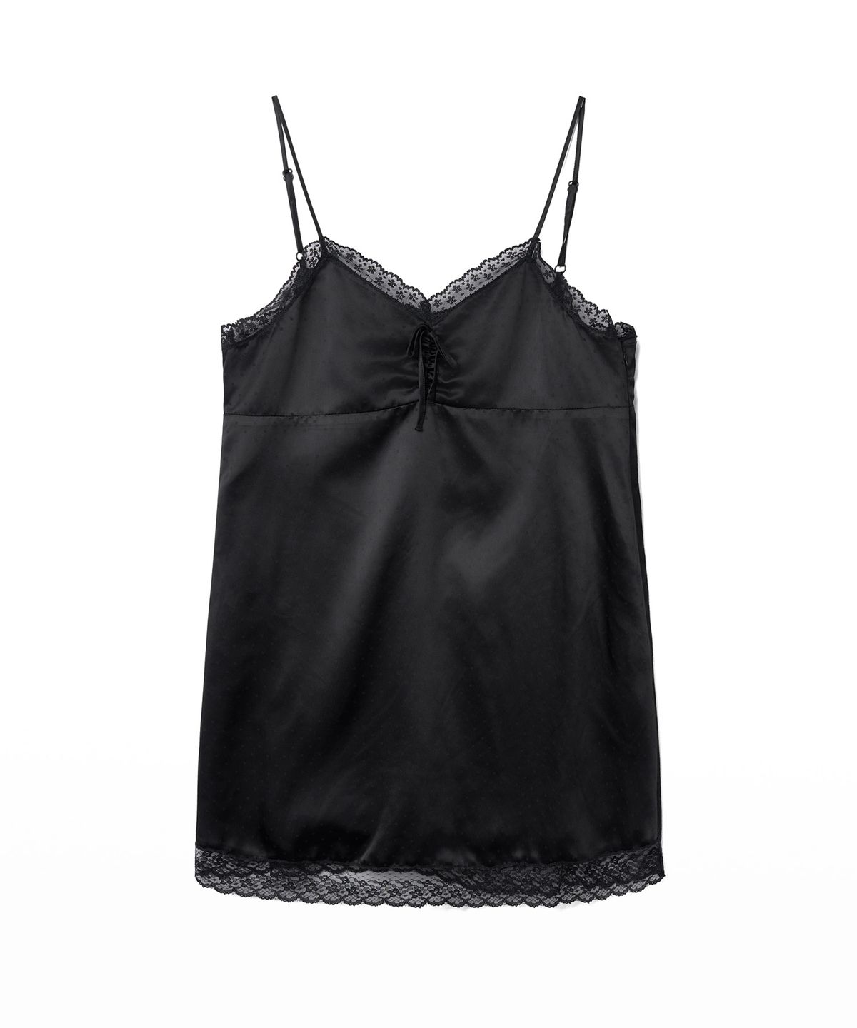 튜드먼트(TTUDEMENT) SATIN DOT SLEEVELESS DRESS_BLACK