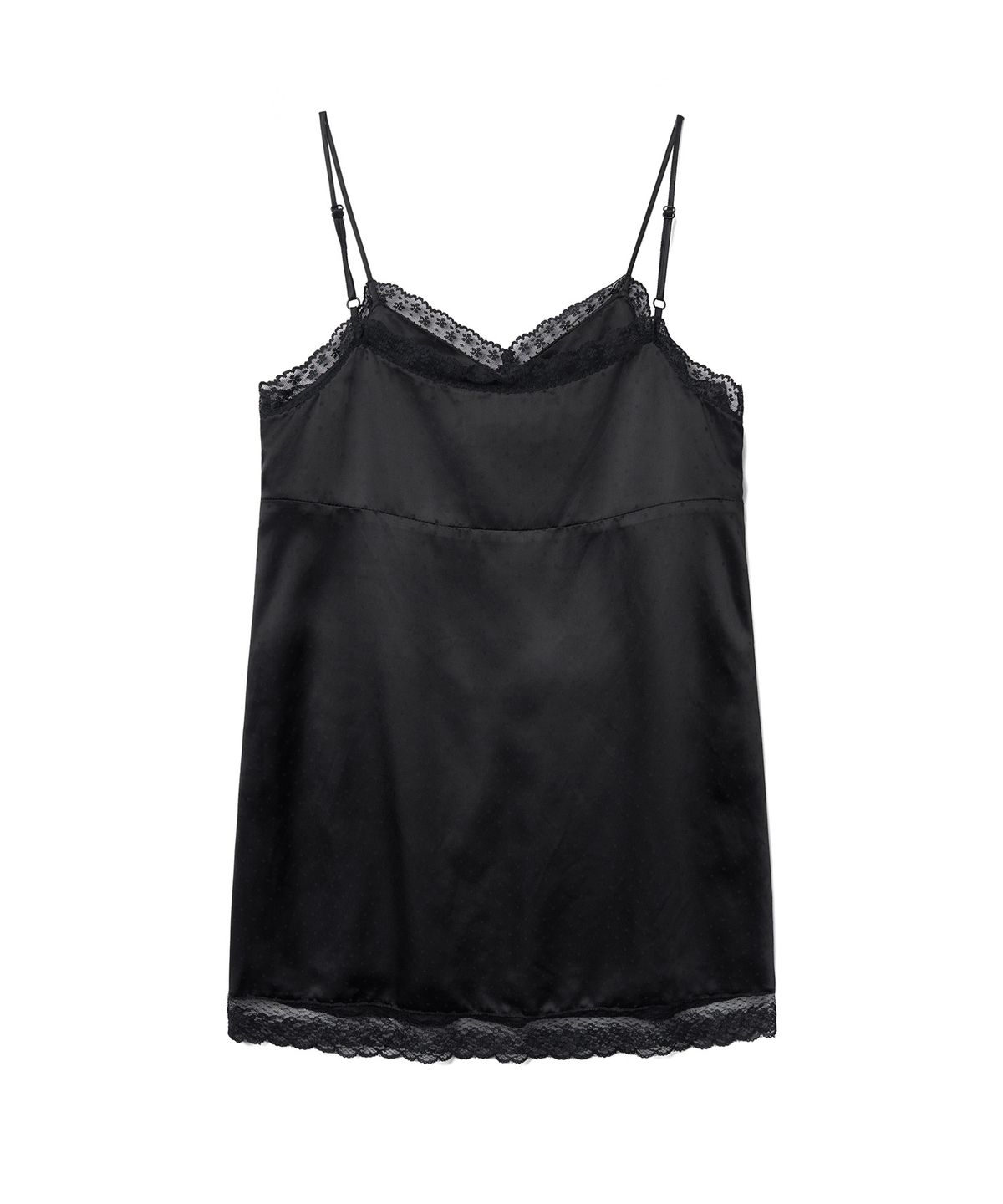 튜드먼트(TTUDEMENT) SATIN DOT SLEEVELESS DRESS_BLACK
