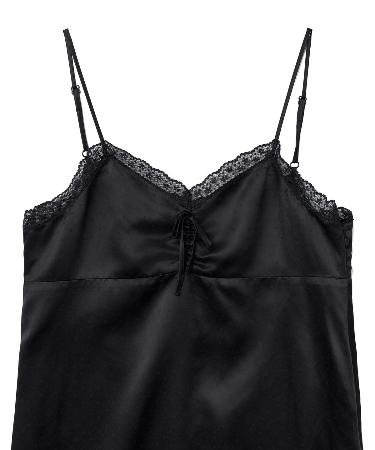 튜드먼트(TTUDEMENT) SATIN DOT SLEEVELESS DRESS_BLACK