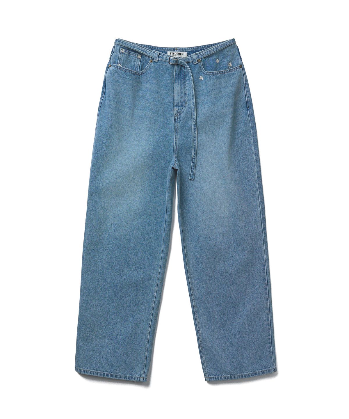 튜드먼트(TTUDEMENT) EMBROIDERED DENIM PANTS_LIGHT BLUE