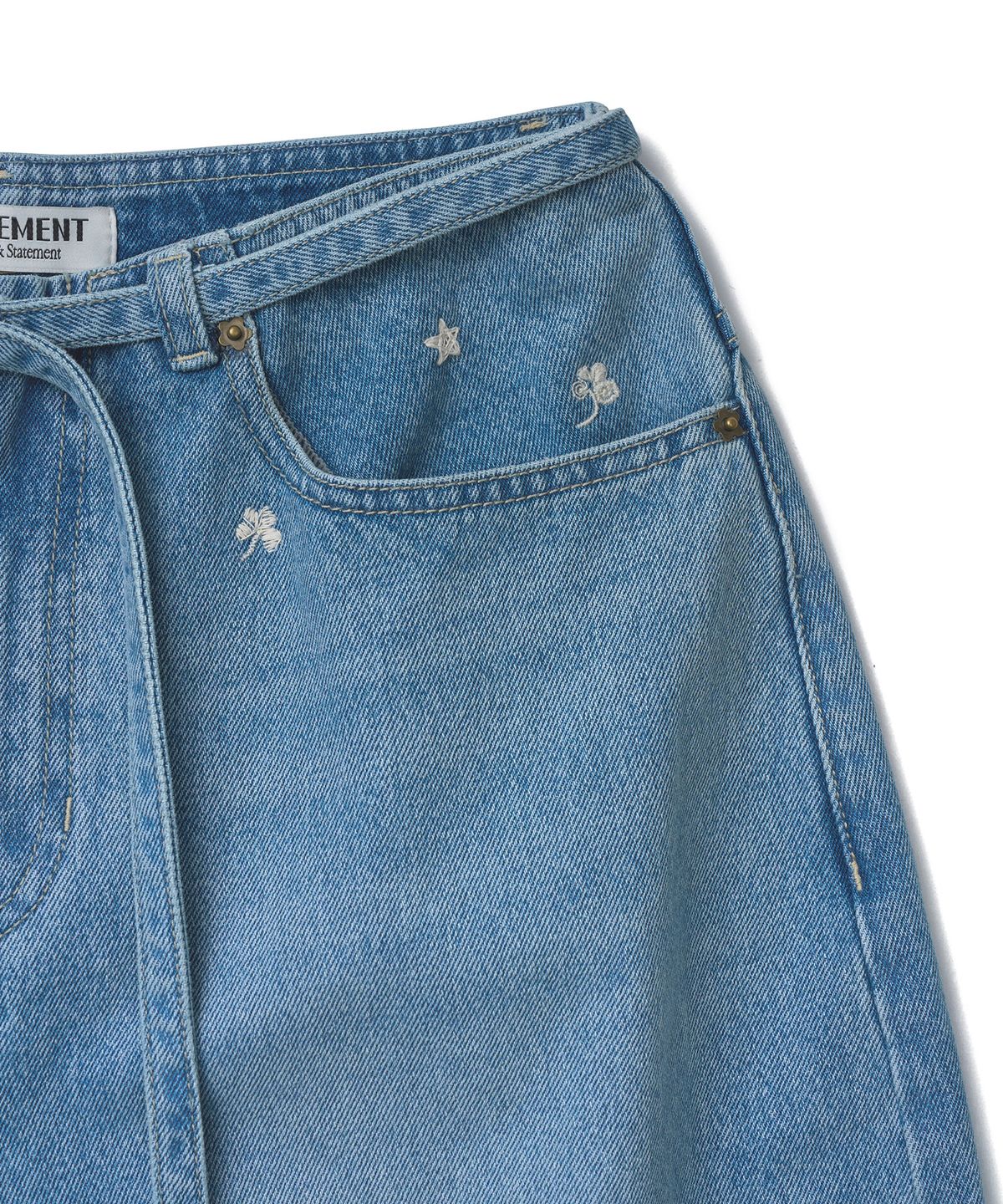 튜드먼트(TTUDEMENT) EMBROIDERED DENIM PANTS_LIGHT BLUE