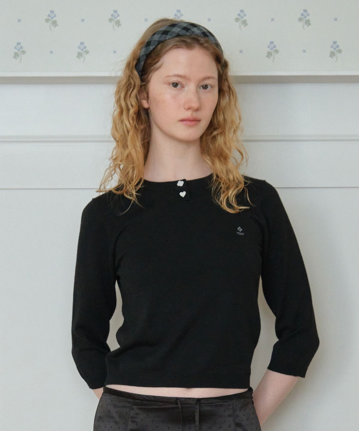 튜드먼트(TTUDEMENT) GINGHAM CHECK HAIR BAND_BLACK