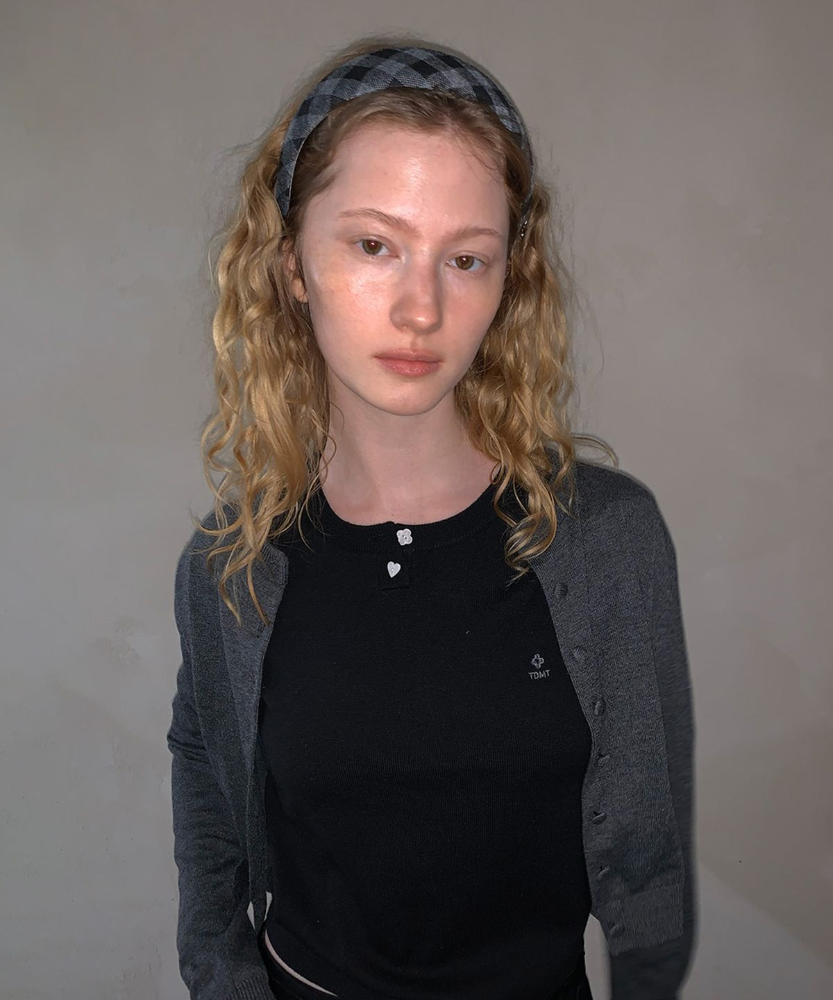 튜드먼트(TTUDEMENT) GINGHAM CHECK HAIR BAND_BLACK