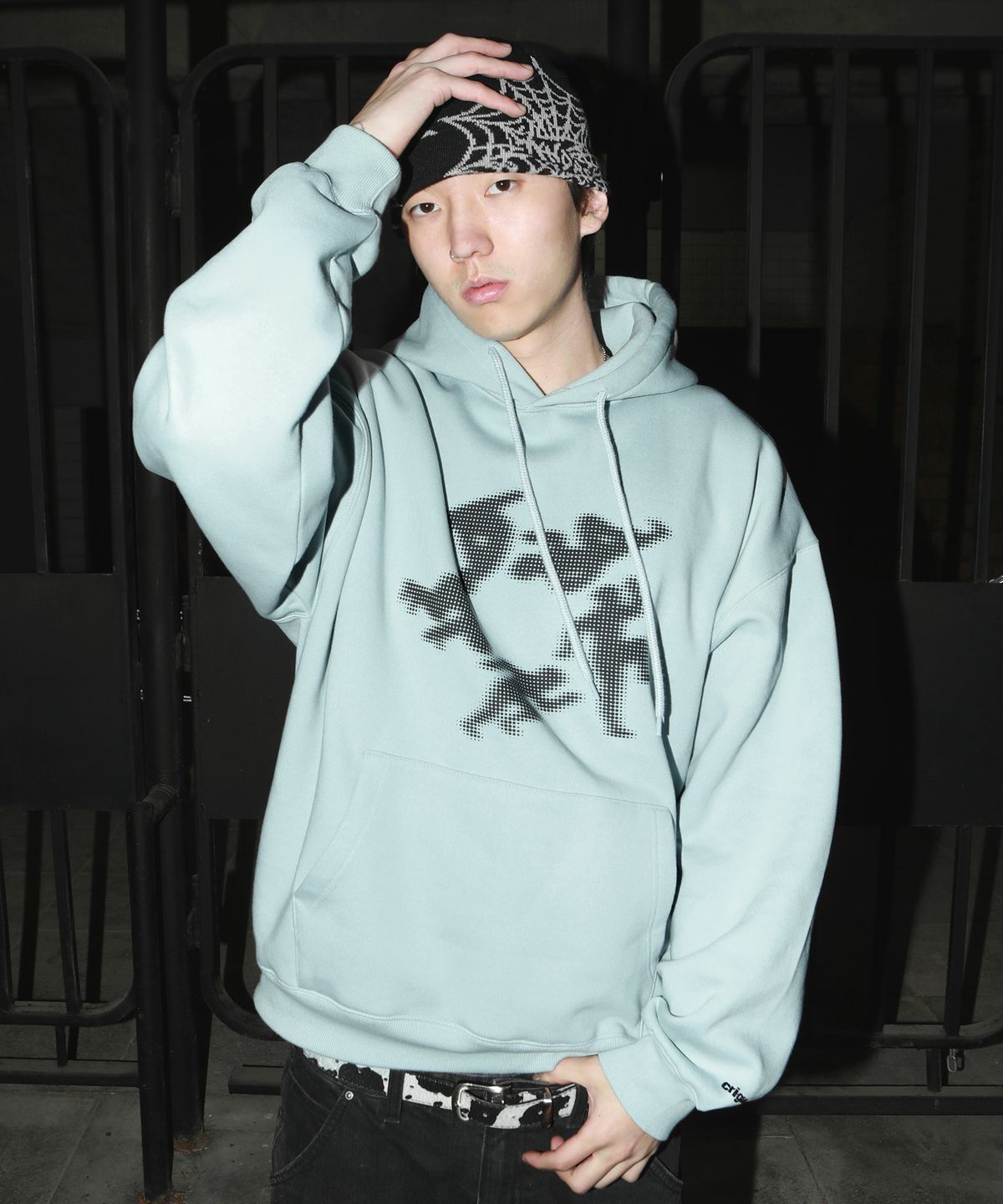 크리건(CRIGUN) DOT RUSH LOGO HOODIE MINT