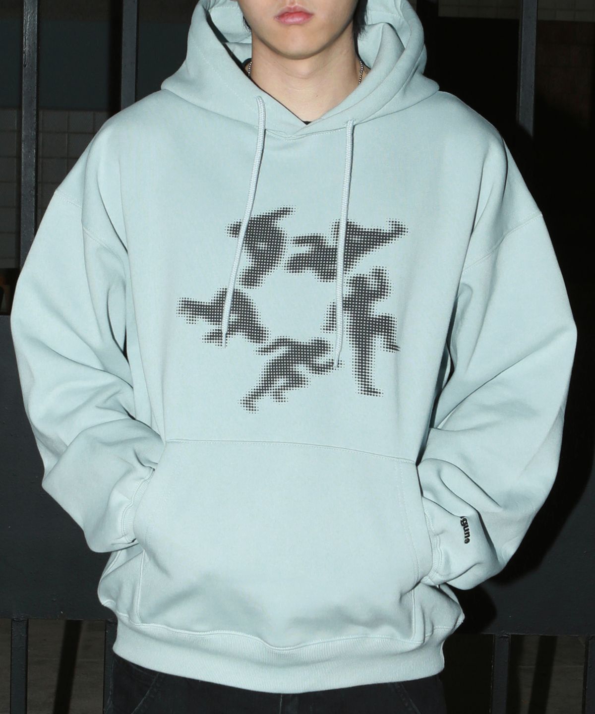 크리건(CRIGUN) DOT RUSH LOGO HOODIE MINT