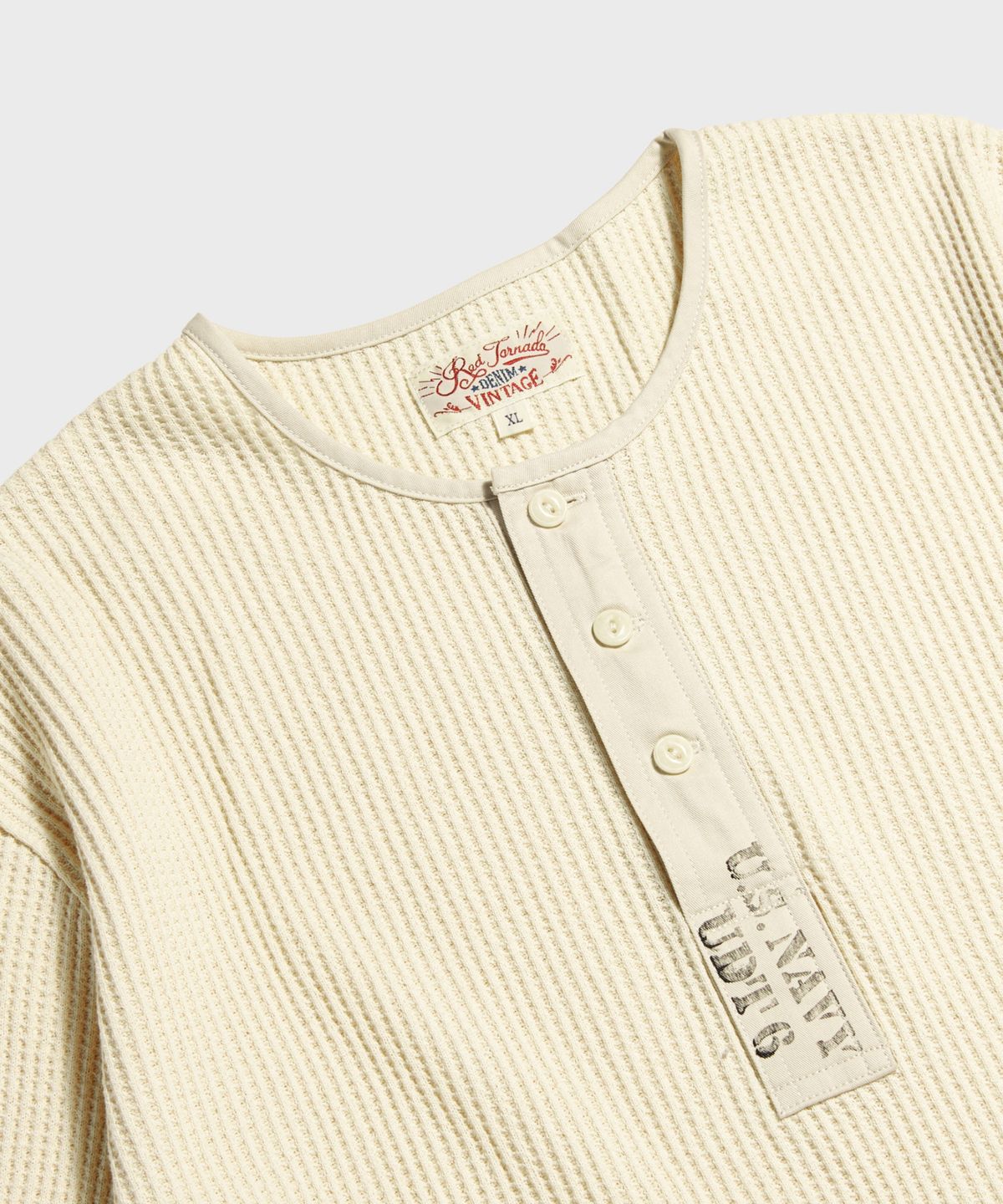 레드토네이도(RED TORNADO) USN Waffle Henley Shirt Cream