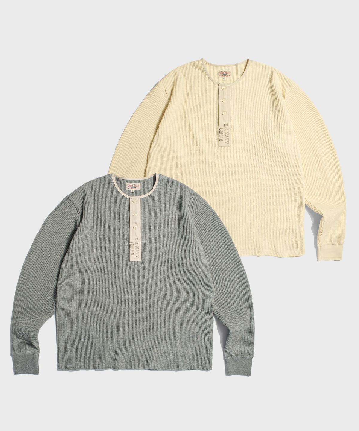 레드토네이도(RED TORNADO) USN Waffle Henley Shirt Grey