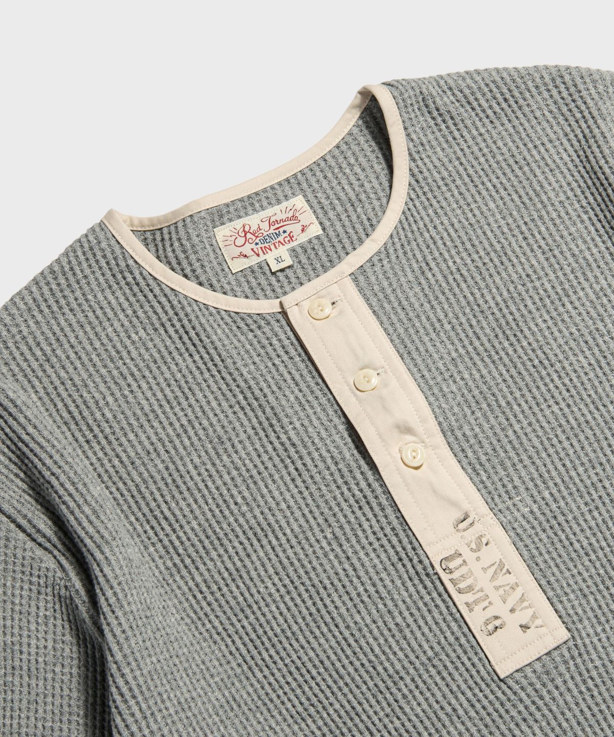 레드토네이도(RED TORNADO) USN Waffle Henley Shirt Grey