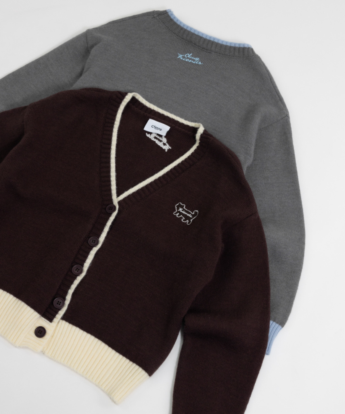 클래씨클럽(CLASSY CLUB) 트윈포 니트 가디건 (2 color)