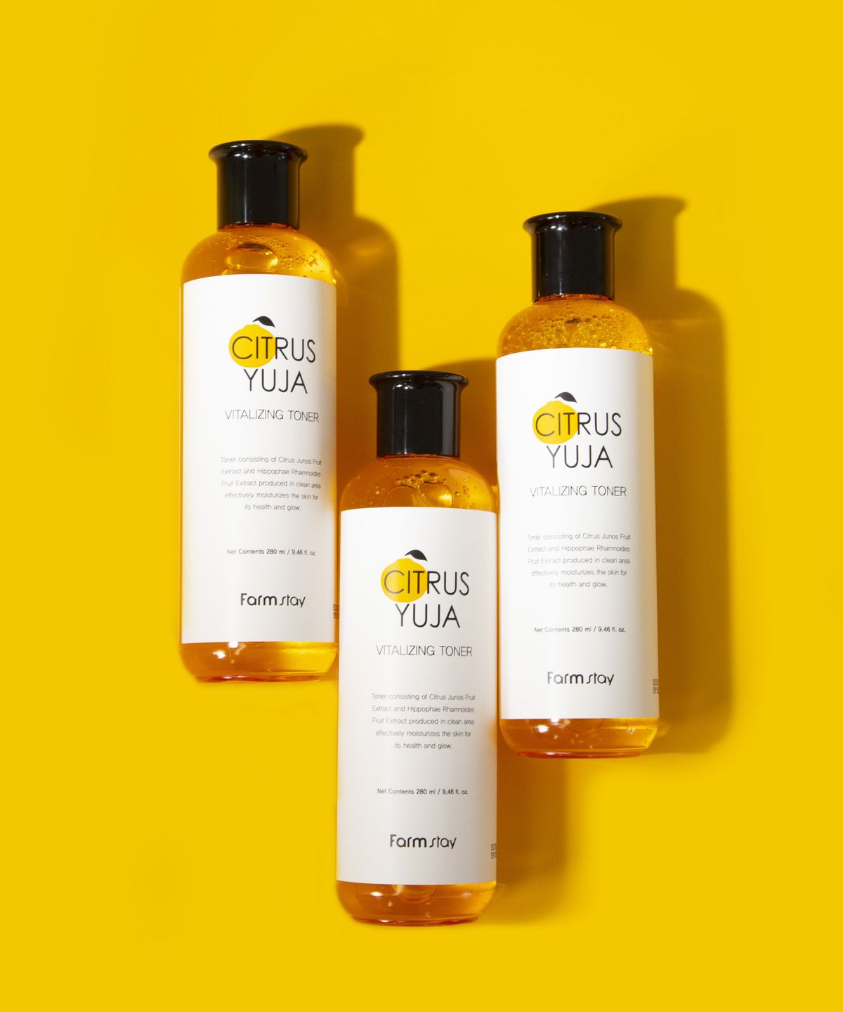 팜스테이(FARMSTAY) 시트러스 유자 바이탈라이징 토너 280ml (+수딩젤 100ml x 2개)