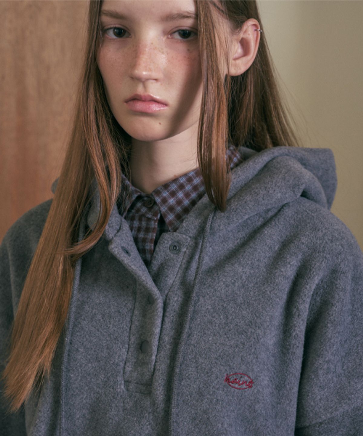 헤인트(HAINT) SNAPPY HOOD FLEECE ANORAK_GRAY