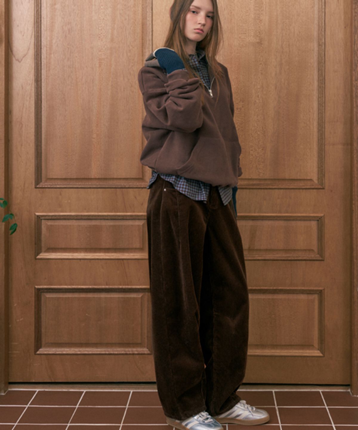 헤인트(HAINT) [기모]NORTH HALF ZIP-UP SWEAT SHIRTS_BROWN