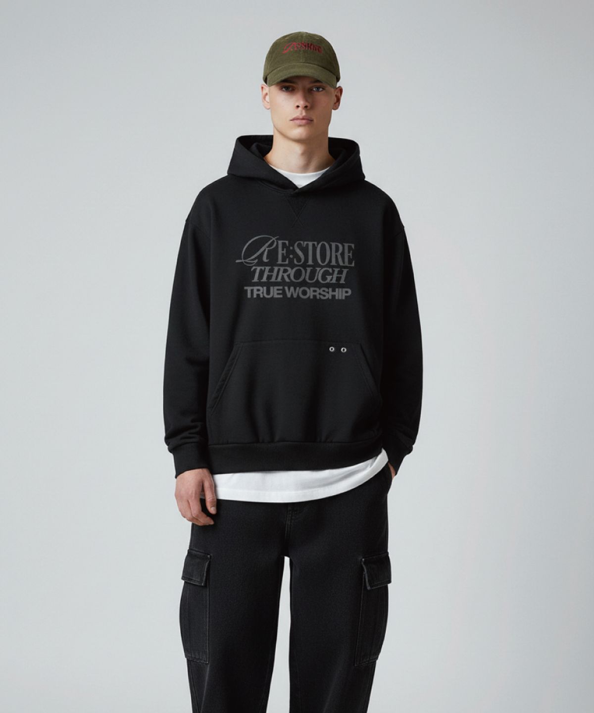 리스토어(RESTORE) Signature hoodie [Black]