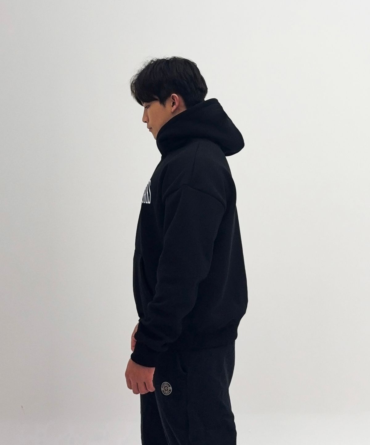바벨웍스(BARBELLWORKS) 레터링 헤비고중량 이중지후드티셔츠