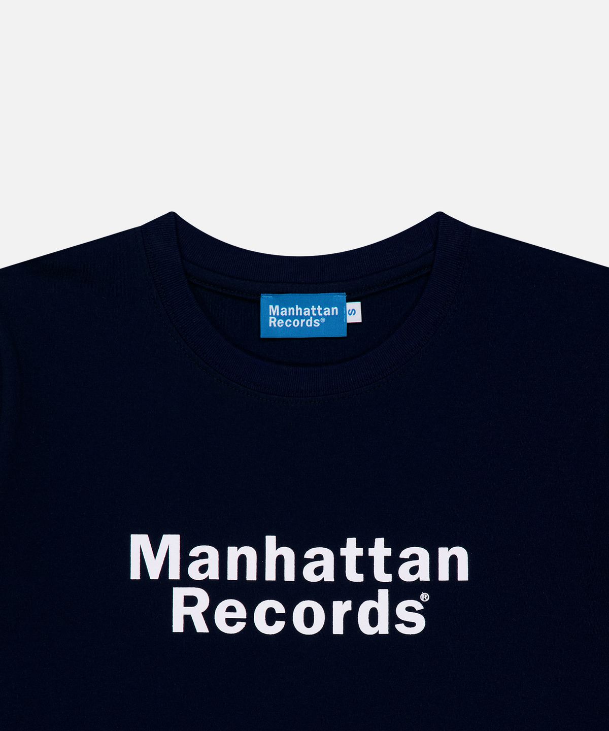 맨하탄레코즈(MANHATTAN RECORDS) MR W Classic Logo T-shirt - Navy