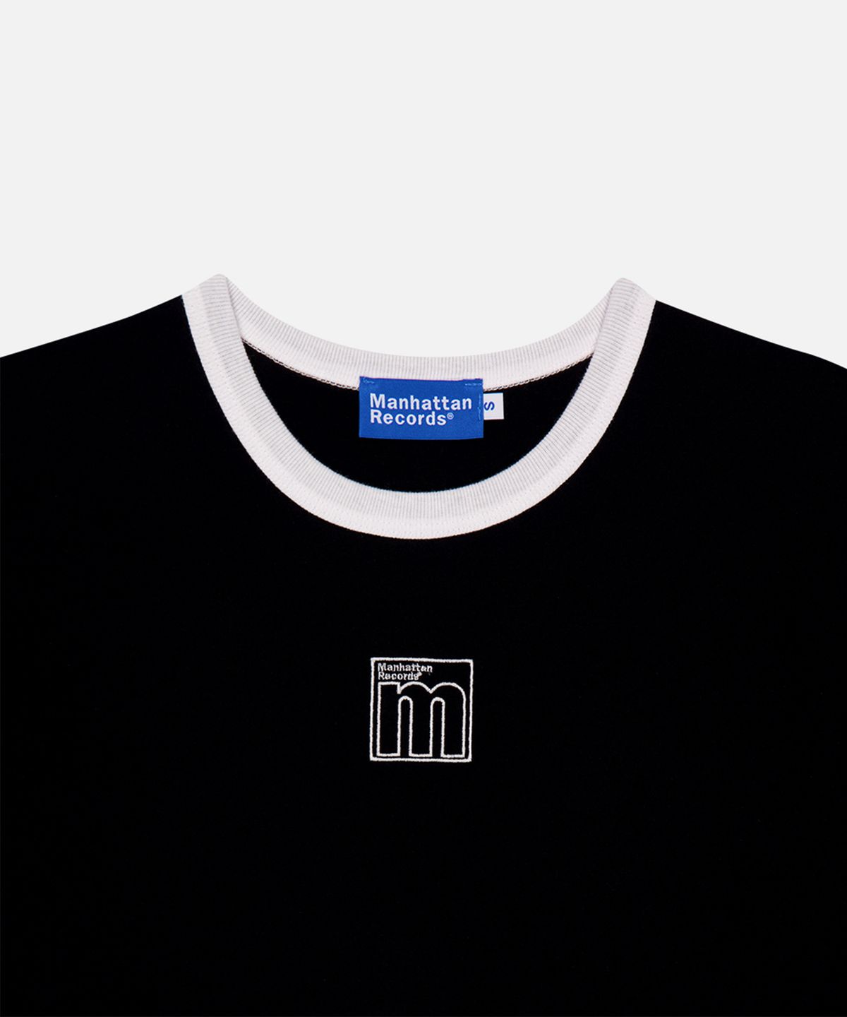 맨하탄레코즈(MANHATTAN RECORDS) MR W M Logo Ringer T-shirt - Black