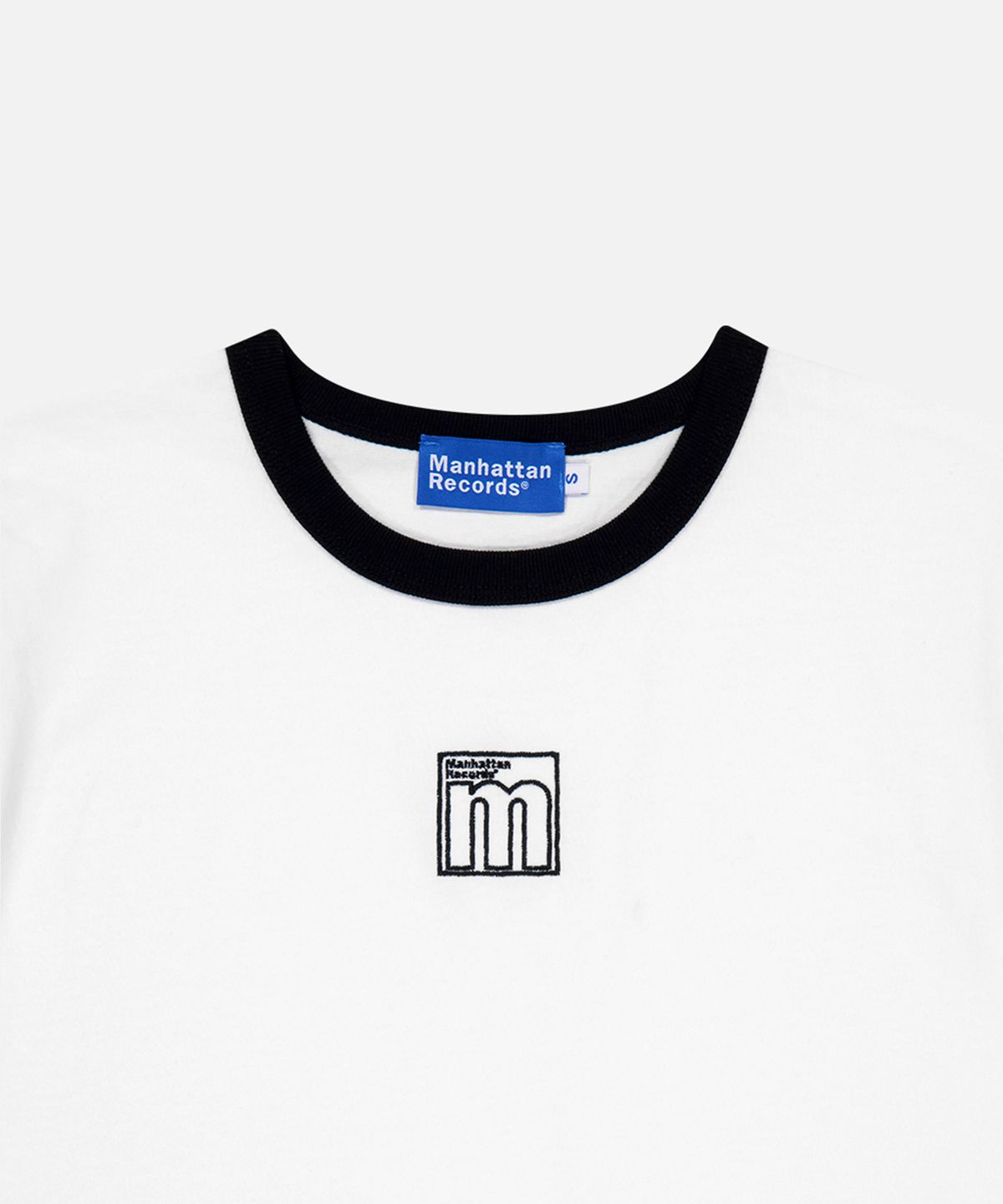 맨하탄레코즈(MANHATTAN RECORDS) MR W M Logo Ringer T-shirt - White