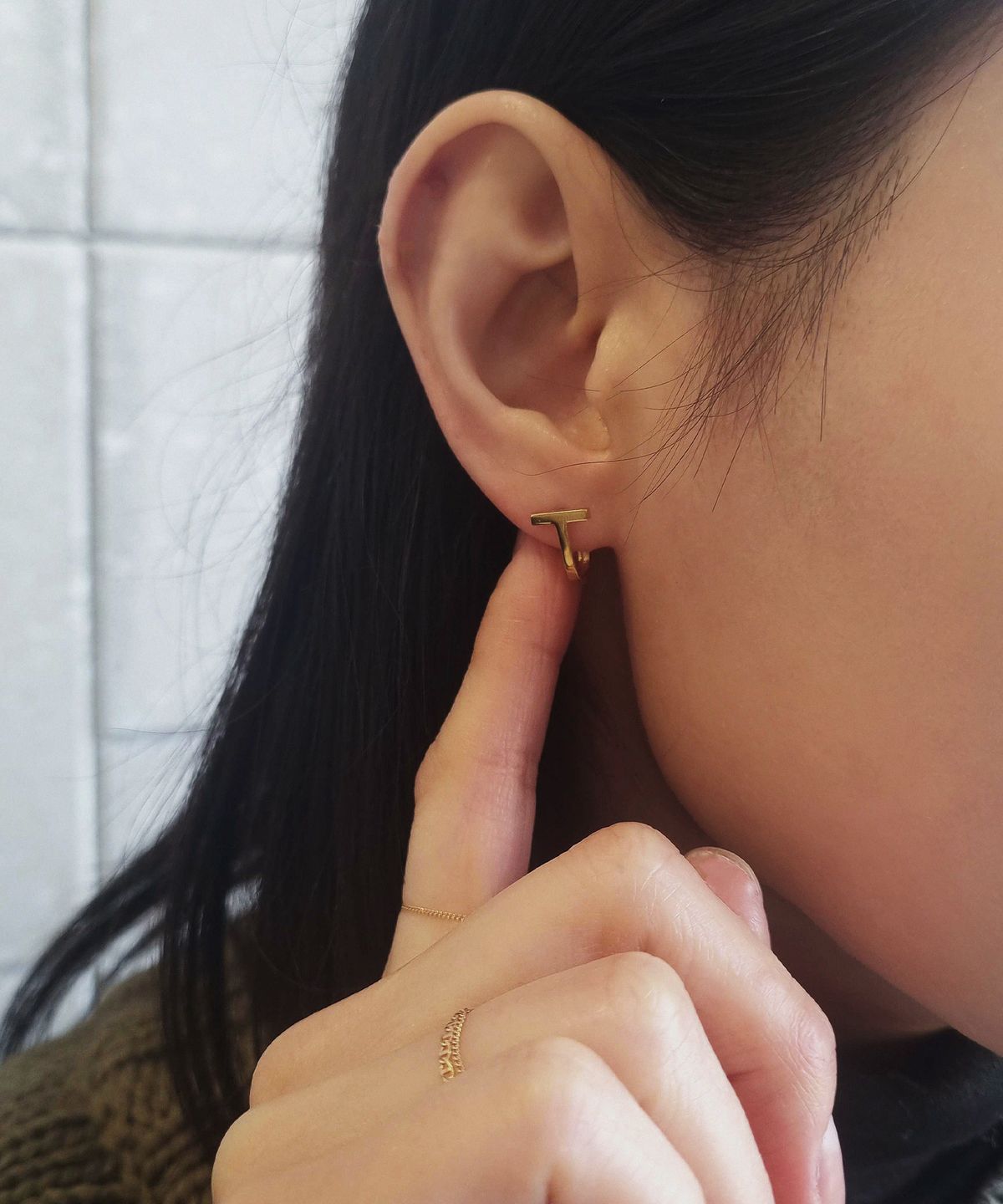엘렌쥬얼리(HELENE JEWELRY) 925실버 티 링크 원터치 귀걸이