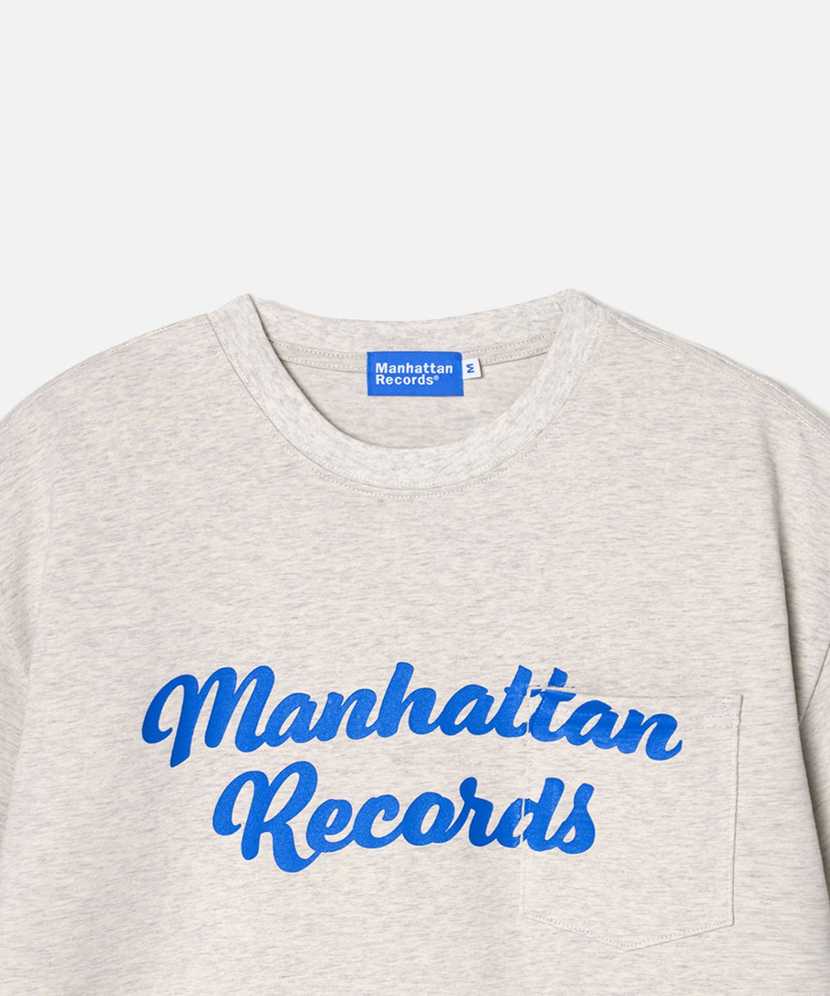 맨하탄레코즈(MANHATTAN RECORDS) Manhattan Records Arch Logo Pocket T-shirt - Oatmeal