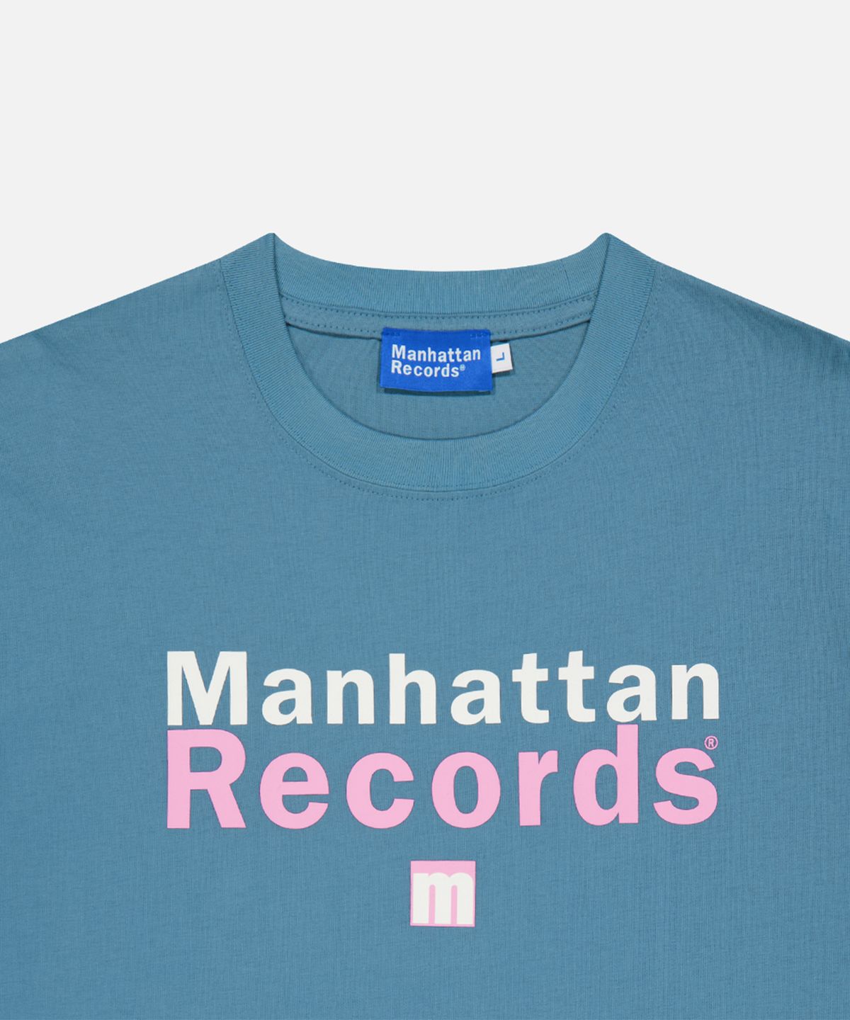 맨하탄레코즈(MANHATTAN RECORDS) MR Classic Box Logo T-shirt - Blue
