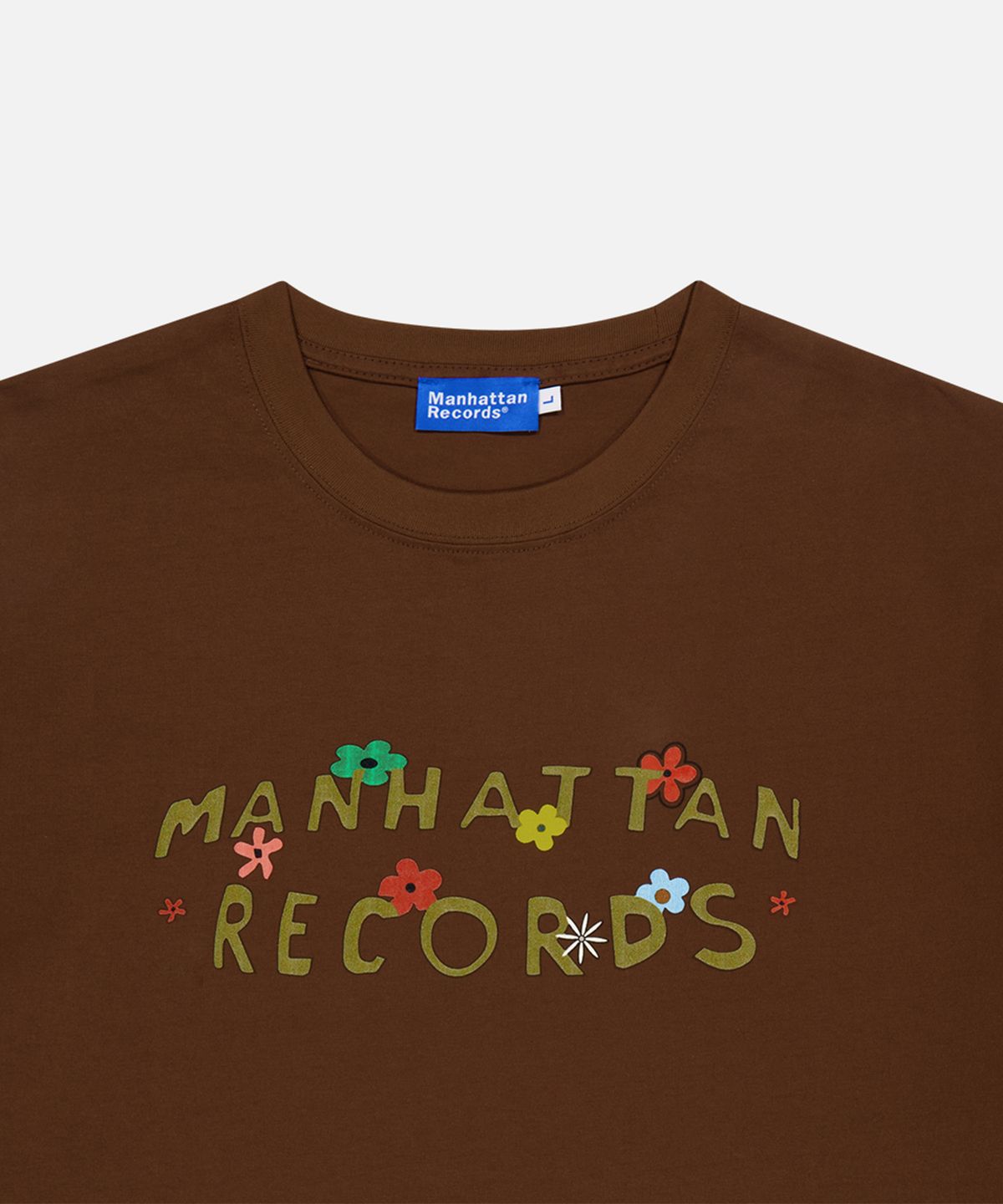 맨하탄레코즈(MANHATTAN RECORDS) MR Flower Logo T-shirt - Brown