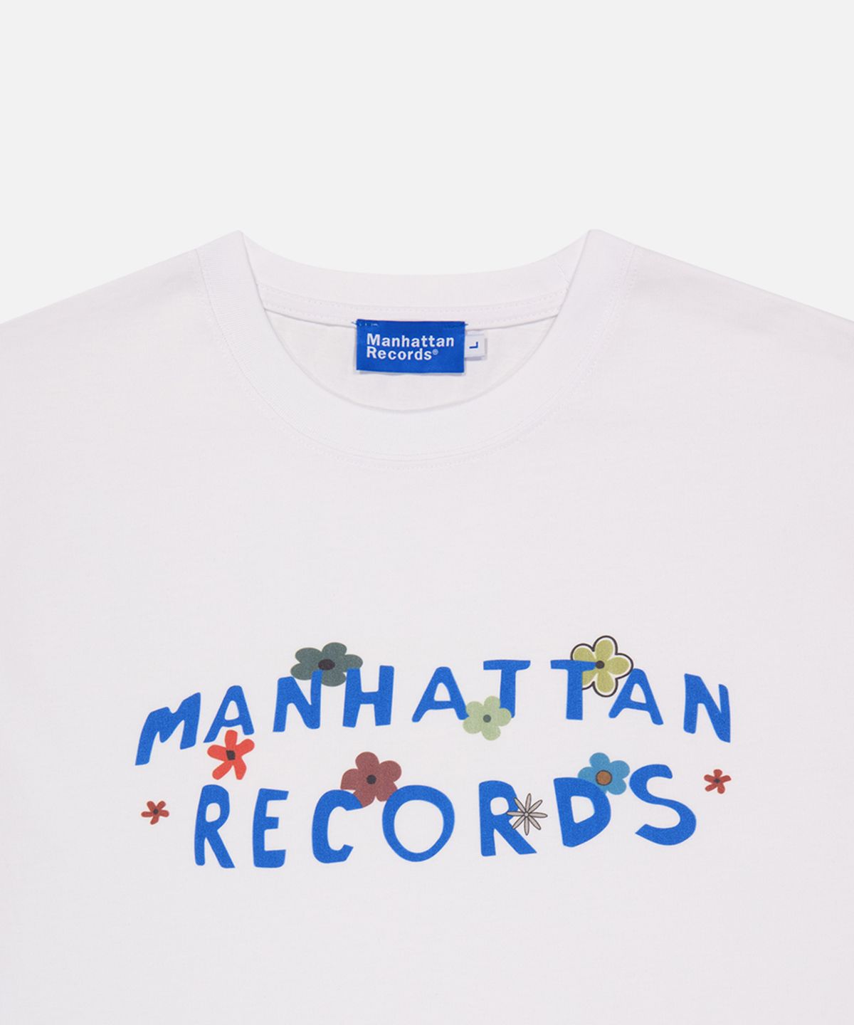 맨하탄레코즈(MANHATTAN RECORDS) MR Flower Logo T-shirt - White
