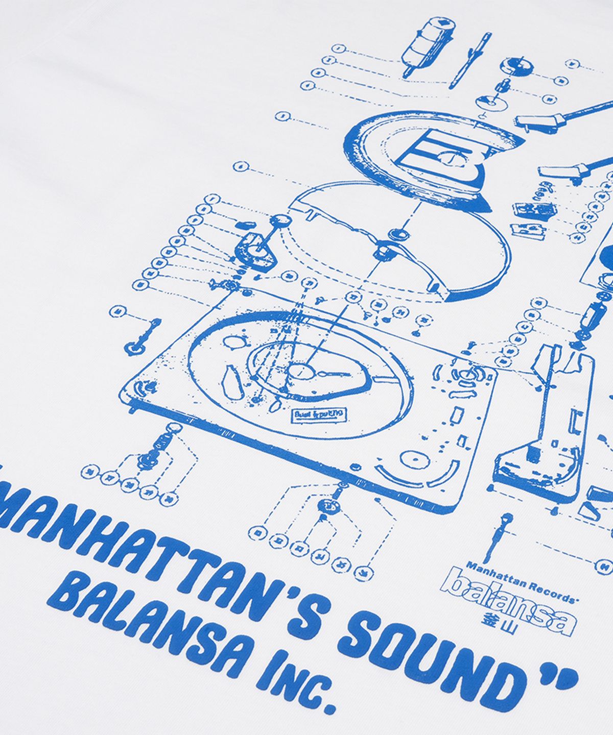 맨하탄레코즈(MANHATTAN RECORDS) MR x Balansa Turntable S/S - White
