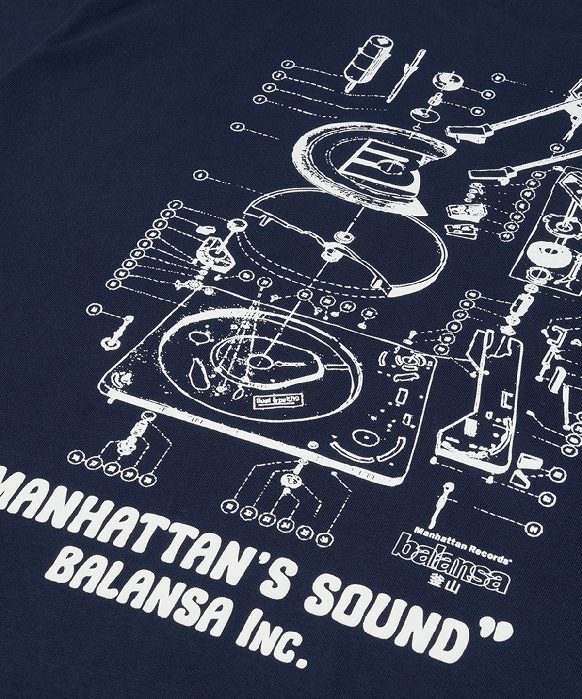 맨하탄레코즈(MANHATTAN RECORDS) MR x Balansa Turntable S/S - Navy