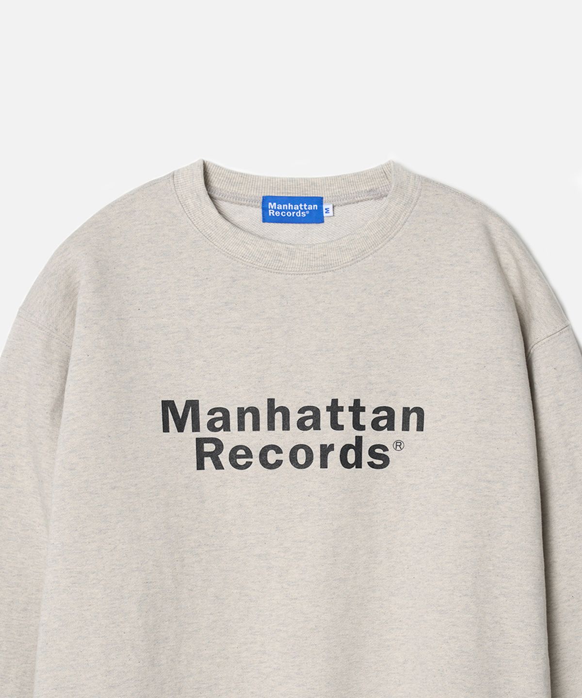 맨하탄레코즈(MANHATTAN RECORDS) Manhattan Records Classic Logo Crewneck - Oatmeal