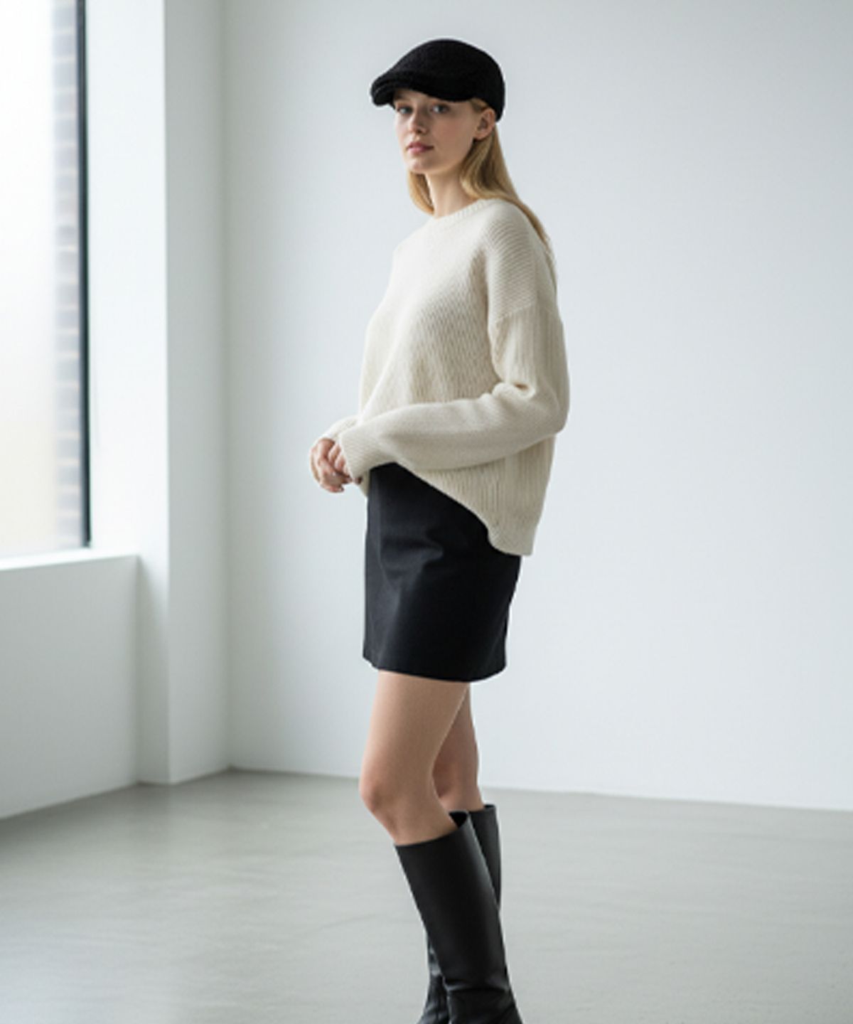 유니버셜 케미스트리(UNIVERSAL CHEMISTRY) Fleece Black Huntingcap 헌팅캡
