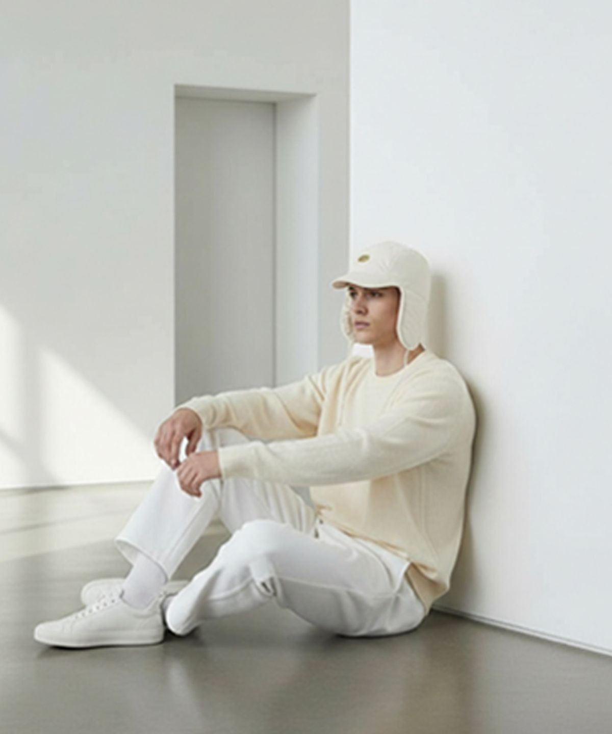 유니버셜 케미스트리(UNIVERSAL CHEMISTRY) Retro Poly Ivory Earflap Cap 귀달이모자