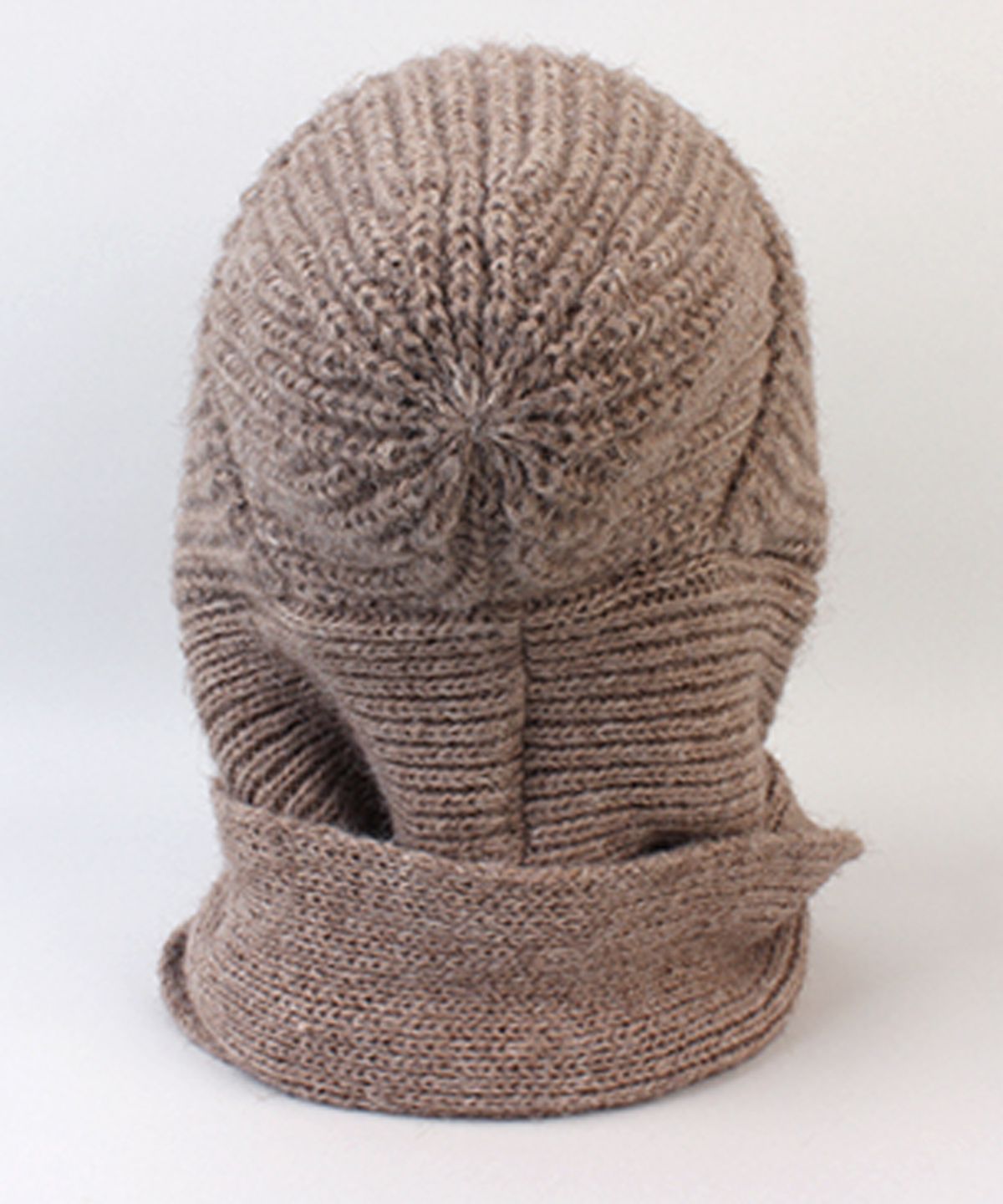 유니버셜 케미스트리(UNIVERSAL CHEMISTRY) Wool Beige Knit Hood Muffler Hat 후드머플러