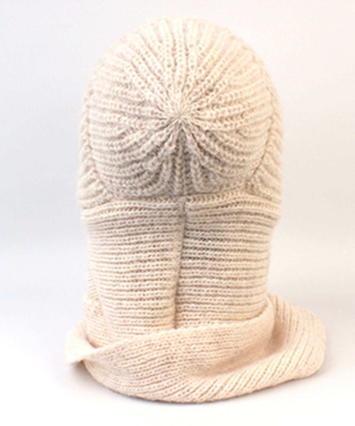 유니버셜 케미스트리(UNIVERSAL CHEMISTRY) Wool Ivory Knit Hood Muffler Hat 후드머플러
