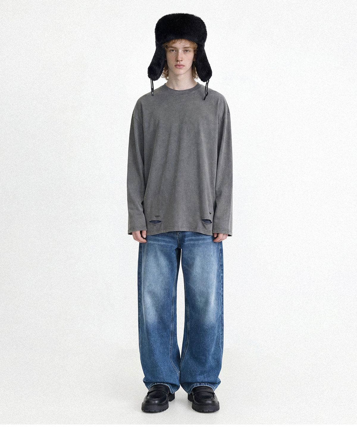 엔티이티(NTET) Basic washing denim pants (blue)
