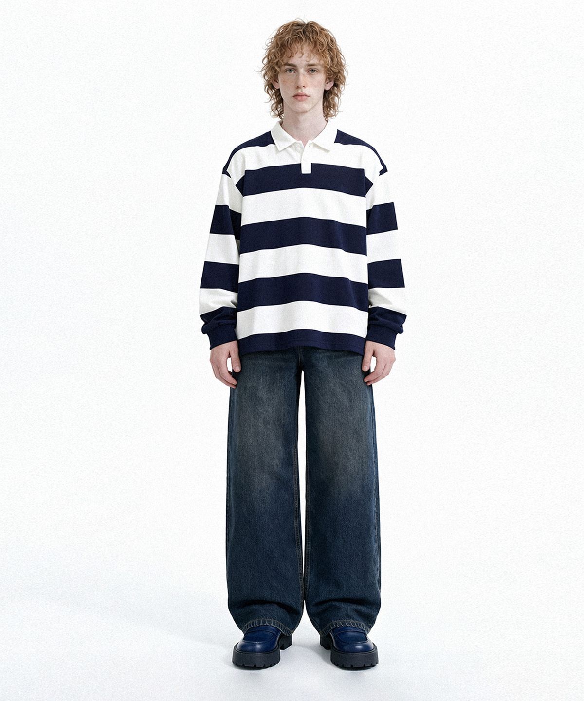 엔티이티(NTET) Basic washing denim pants (dark blue)
