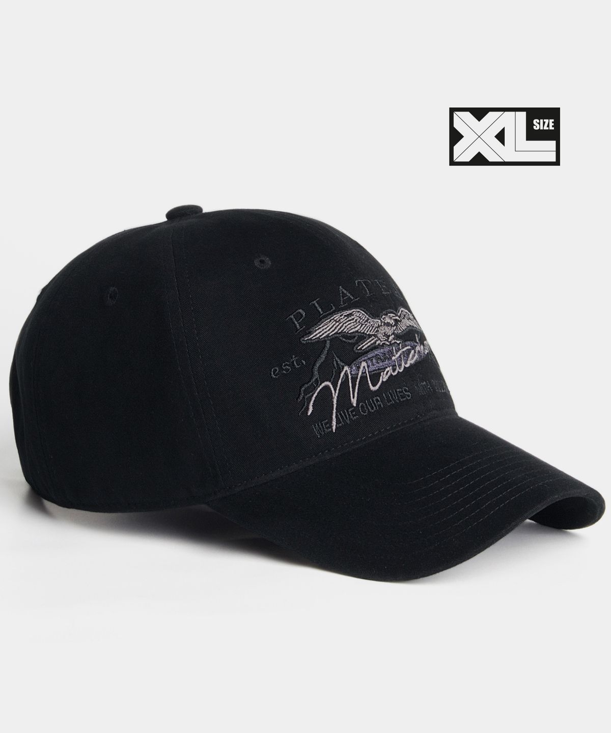 플래토(PLATEAU) 빅사이즈 피치원단 볼캡 XL MATT CAP BLACK