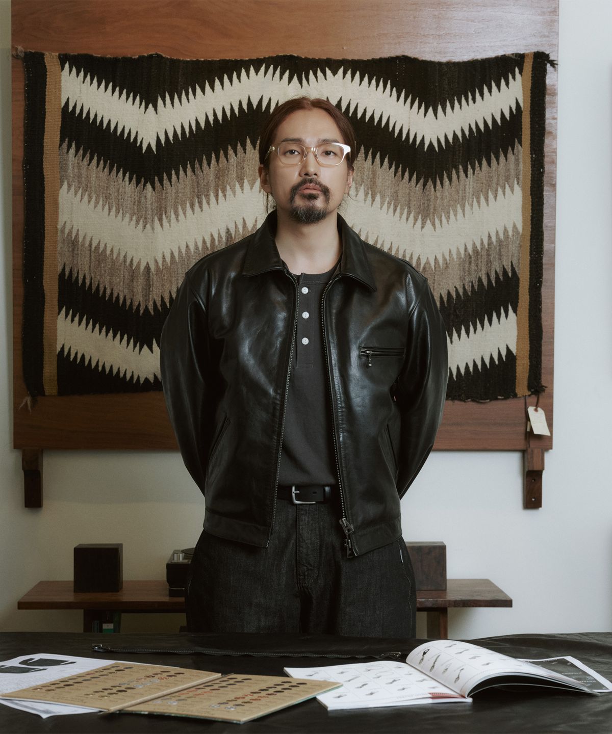 에스피오나지(ESPIONAGE) Buffalo Leather S.Rider Jacket Black