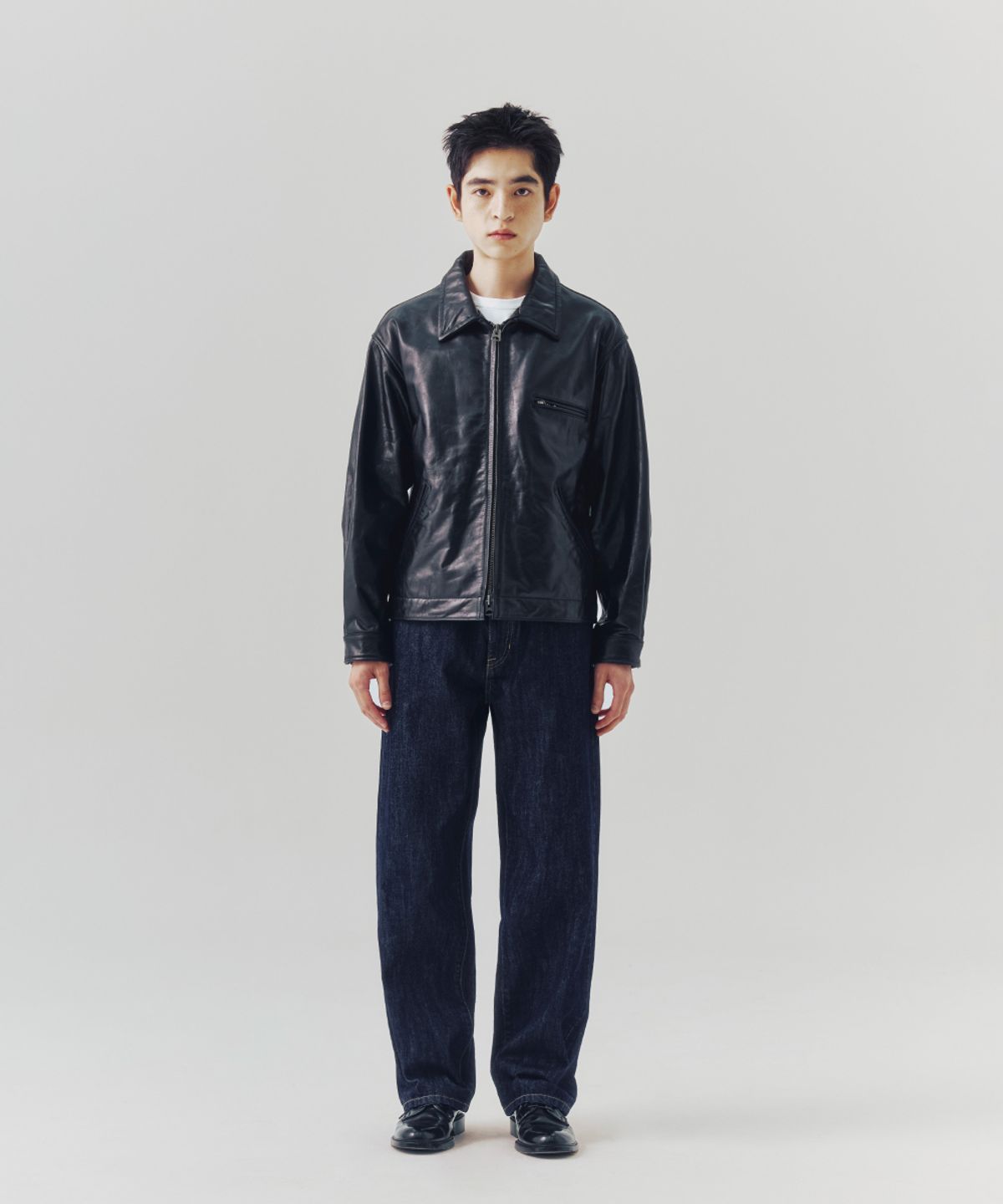 에스피오나지(ESPIONAGE) Buffalo Leather S.Rider Jacket Black