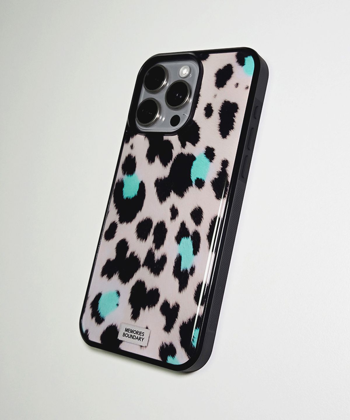 메모리즈바운더리(MEMORIESBOUNDARY) Soft Pop Leopard Phone Case Pale Blush (BK_Epoxy/MagSafe Glass)