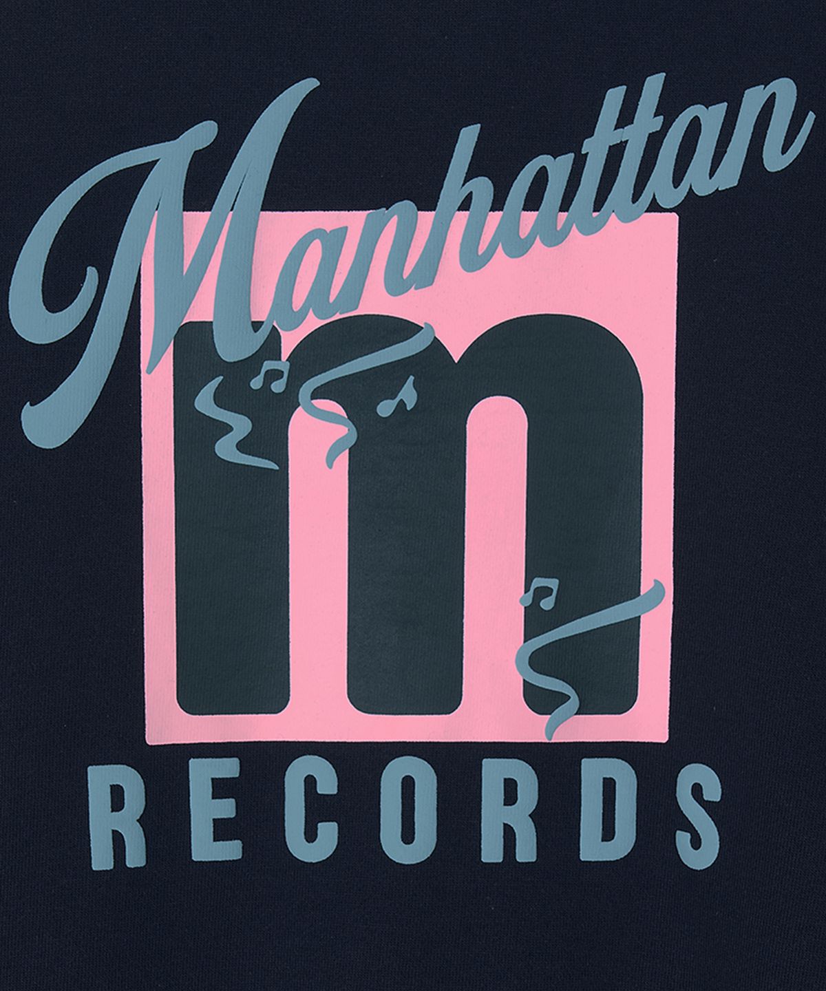 맨하탄레코즈(MANHATTAN RECORDS) MR Script Logo Crew Neck - Navy
